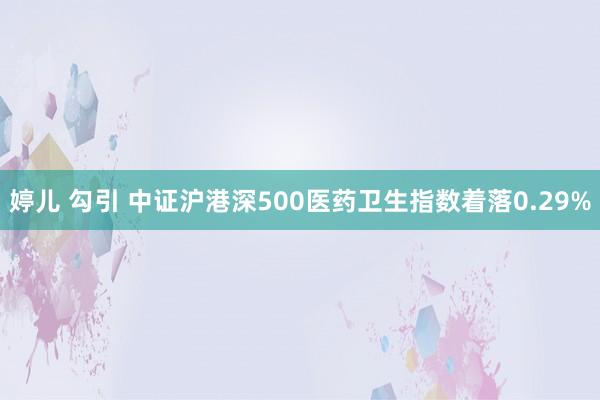 婷儿 勾引 中证沪港深500医药卫生指数着落0.29%