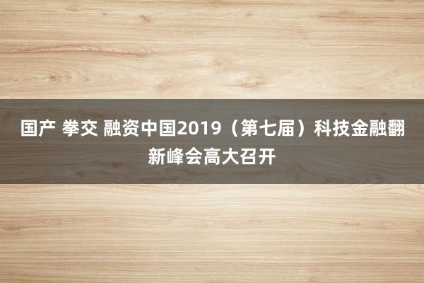 国产 拳交 融资中国2019（第七届）科技金融翻新峰会高大召开