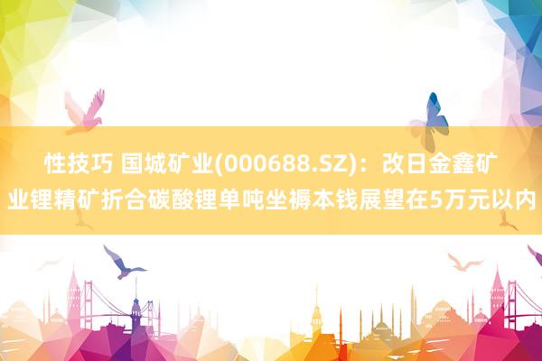 性技巧 国城矿业(000688.SZ)：改日金鑫矿业锂精矿折合碳酸锂单吨坐褥本钱展望在5万元以内