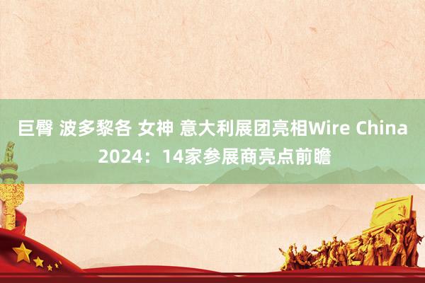 巨臀 波多黎各 女神 意大利展团亮相Wire China 2024：14家参展商亮点前瞻