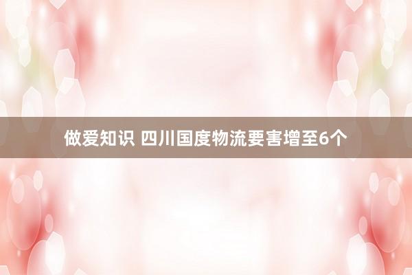 做爱知识 四川国度物流要害增至6个