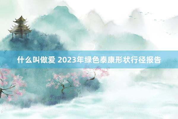 什么叫做爱 2023年绿色泰康形状行径报告