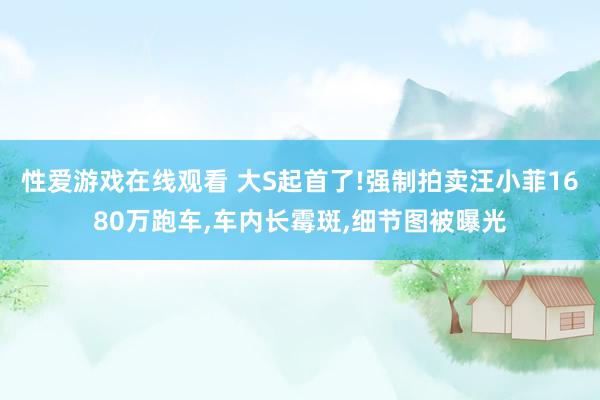 性爱游戏在线观看 大S起首了!强制拍卖汪小菲1680万跑车，车内长霉斑，细节图被曝光