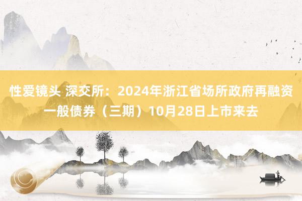 性爱镜头 深交所：2024年浙江省场所政府再融资一般债券（三期）10月28日上市来去