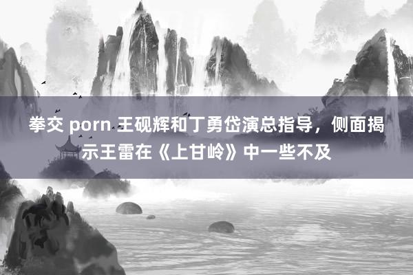 拳交 porn 王砚辉和丁勇岱演总指导，侧面揭示王雷在《上甘岭》中一些不及