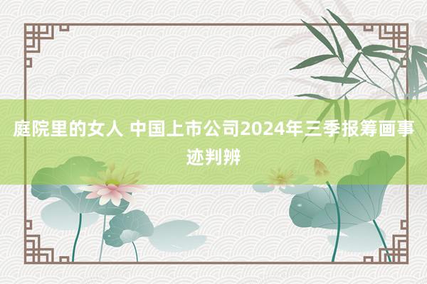 庭院里的女人 中国上市公司2024年三季报筹画事迹判辨