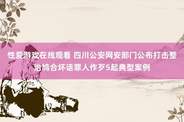 性爱游戏在线观看 四川公安网安部门公布打击整治鸠合坏话罪人作歹5起典型案例