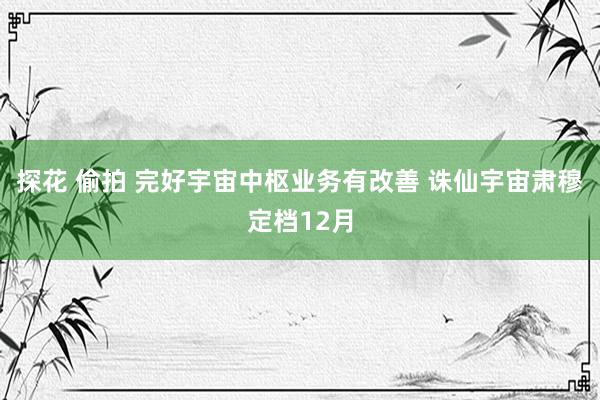 探花 偷拍 完好宇宙中枢业务有改善 诛仙宇宙肃穆定档12月