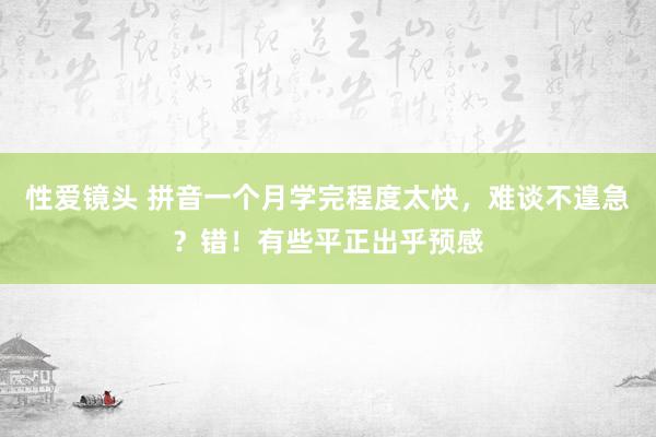 性爱镜头 拼音一个月学完程度太快，难谈不遑急？错！有些平正出乎预感