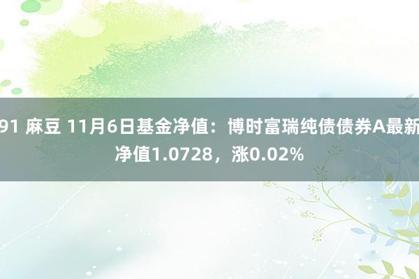 91 麻豆 11月6日基金净值：博时富瑞纯债债券A最新净值1.0728，涨0.02%