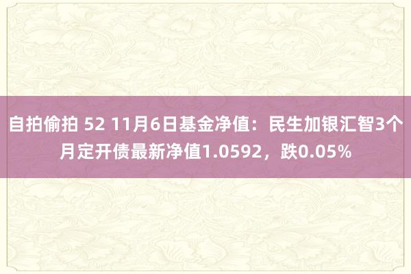 自拍偷拍 52 11月6日基金净值：民生加银汇智3个月定开债最新净值1.0592，跌0.05%