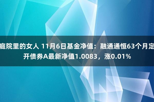 庭院里的女人 11月6日基金净值：融通通恒63个月定开债券A最新净值1.0083，涨0.01%