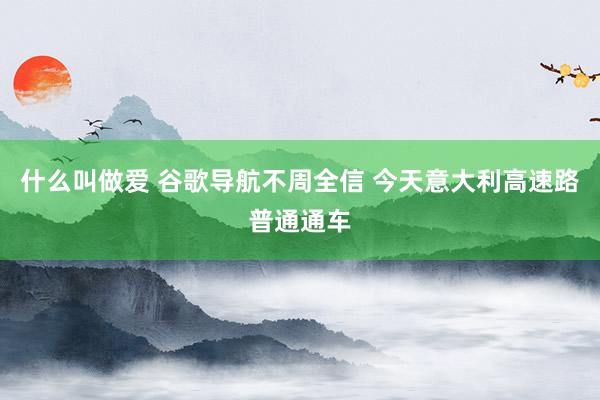 什么叫做爱 谷歌导航不周全信 今天意大利高速路普通通车