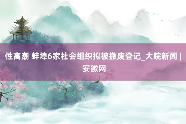 性高潮 蚌埠6家社会组织拟被撤废登记_大皖新闻 | 安徽网