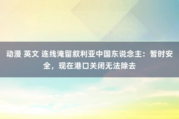 动漫 英文 连线淹留叙利亚中国东说念主：暂时安全，现在港口关闭无法除去