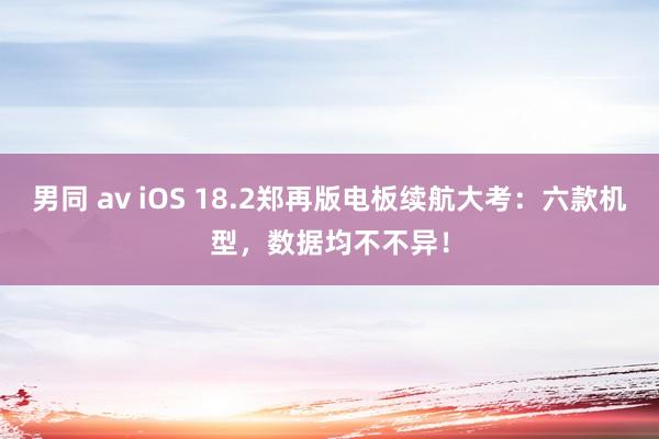 男同 av iOS 18.2郑再版电板续航大考：六款机型，数据均不不异！