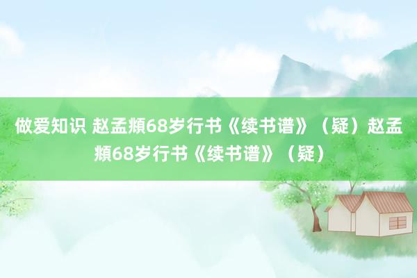 做爱知识 赵孟頫68岁行书《续书谱》（疑）赵孟頫68岁行书《续书谱》（疑）