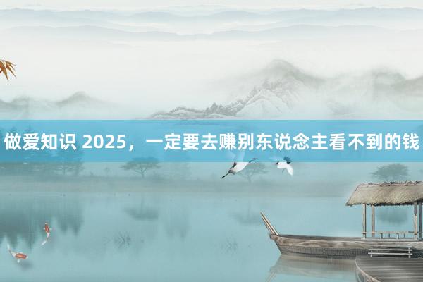 做爱知识 2025，一定要去赚别东说念主看不到的钱