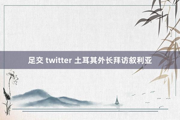 足交 twitter 土耳其外长拜访叙利亚