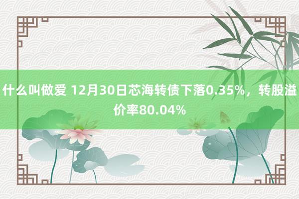 什么叫做爱 12月30日芯海转债下落0.35%，转股溢价率80.04%