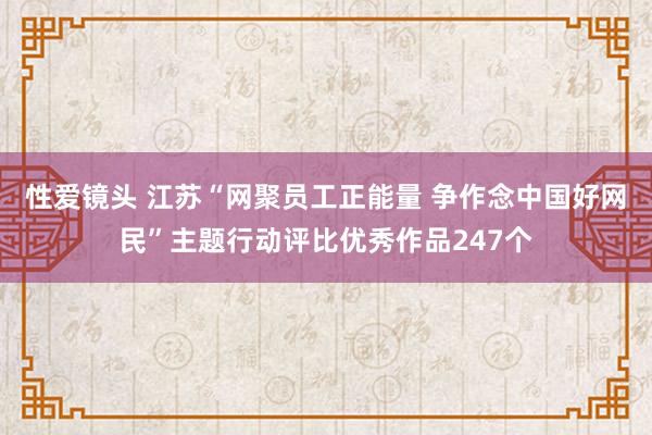 性爱镜头 江苏“网聚员工正能量 争作念中国好网民”主题行动评比优秀作品247个